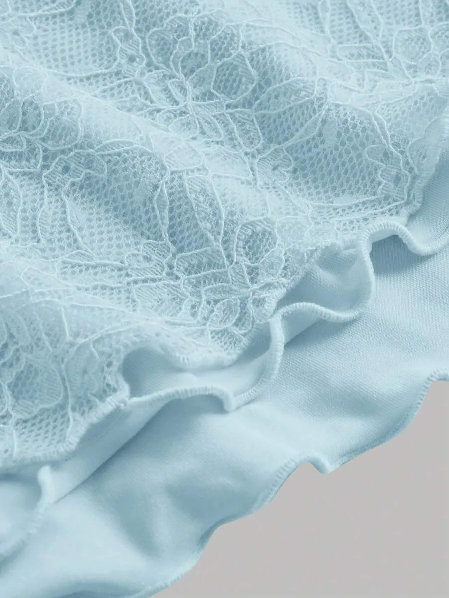 Teen Girls' Lace Cami & Mermaid Skirt Set – Blue Asymmetrical Two-Piece Outfit for Parties, Weddings & Summer Events